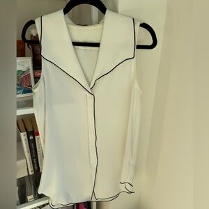 Babaton White Sleeveless Blouse